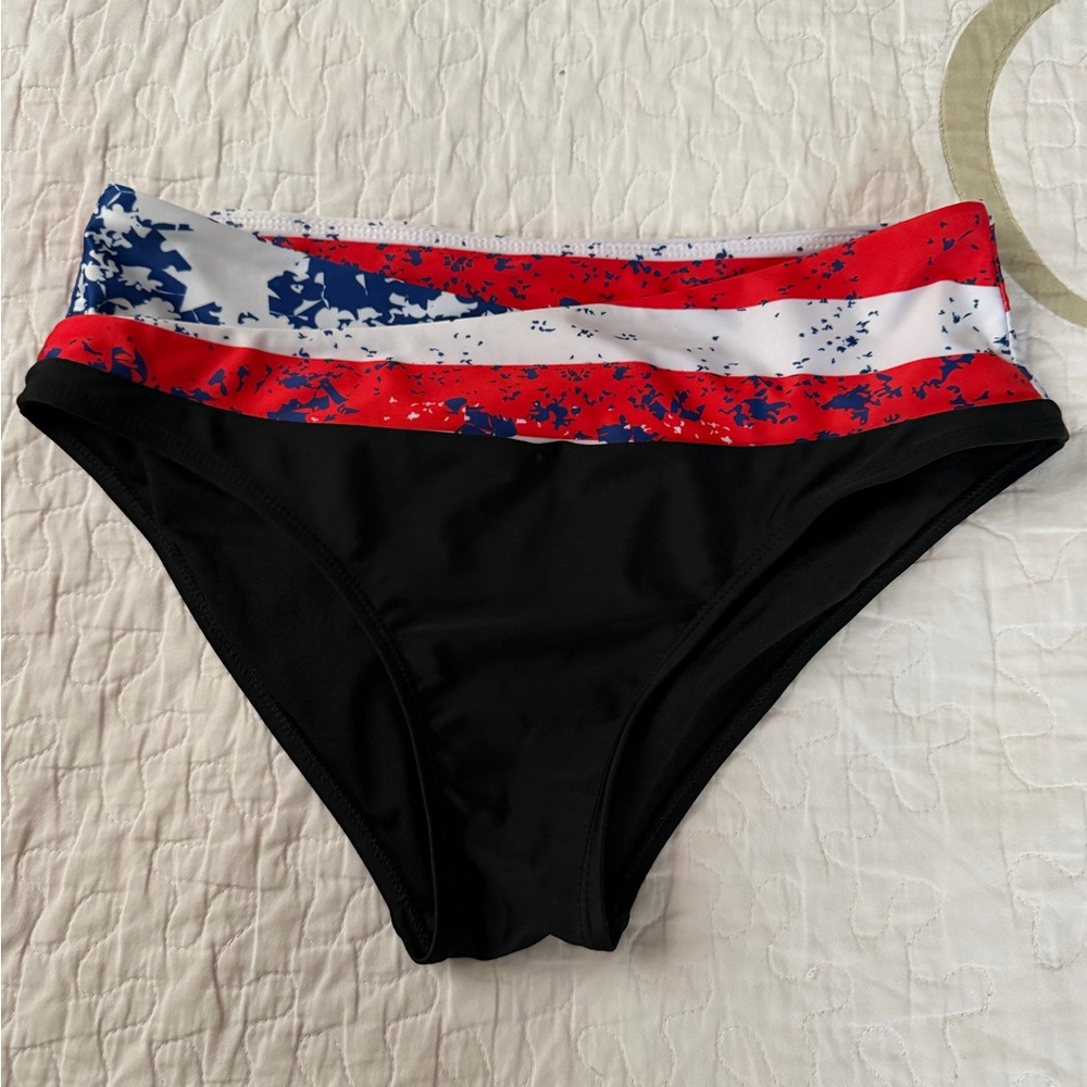 Women's Patriotic High-Waisted Swim Bottom